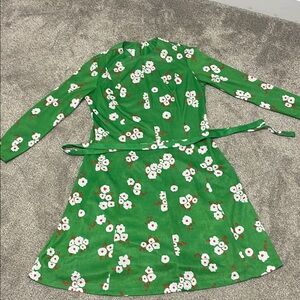 Vintage Floral Long Sleeve Midi Dress